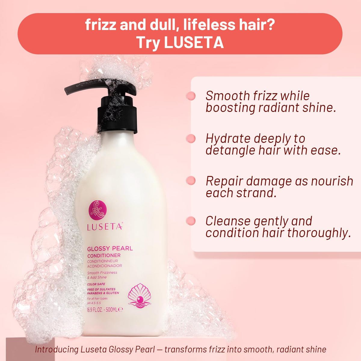 Flacon de shampooing L LUSETA 500 ml avec bouchon