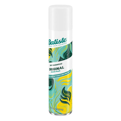 Flacon de shampooing sec Batiste Original 200ml vue de face avec étiquette citronnée