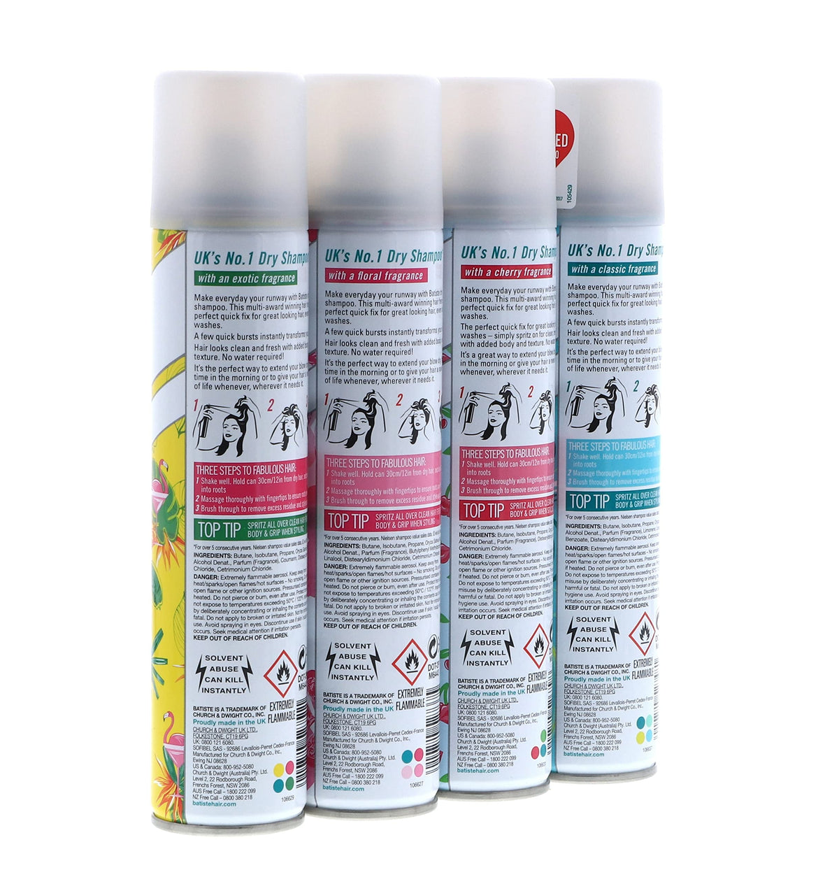 Flacon de shampooing sec Batiste Tropical 6,73 oz