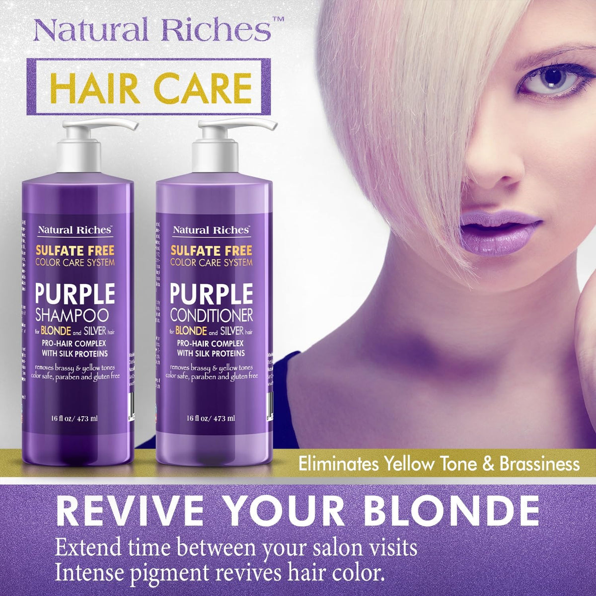 Flacon de Shampooing Violet Natural Riches 16 Fl Oz