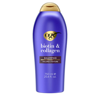 Flacon de shampooing volumisant OGX Biotin & Collagène 750 ml vue avant