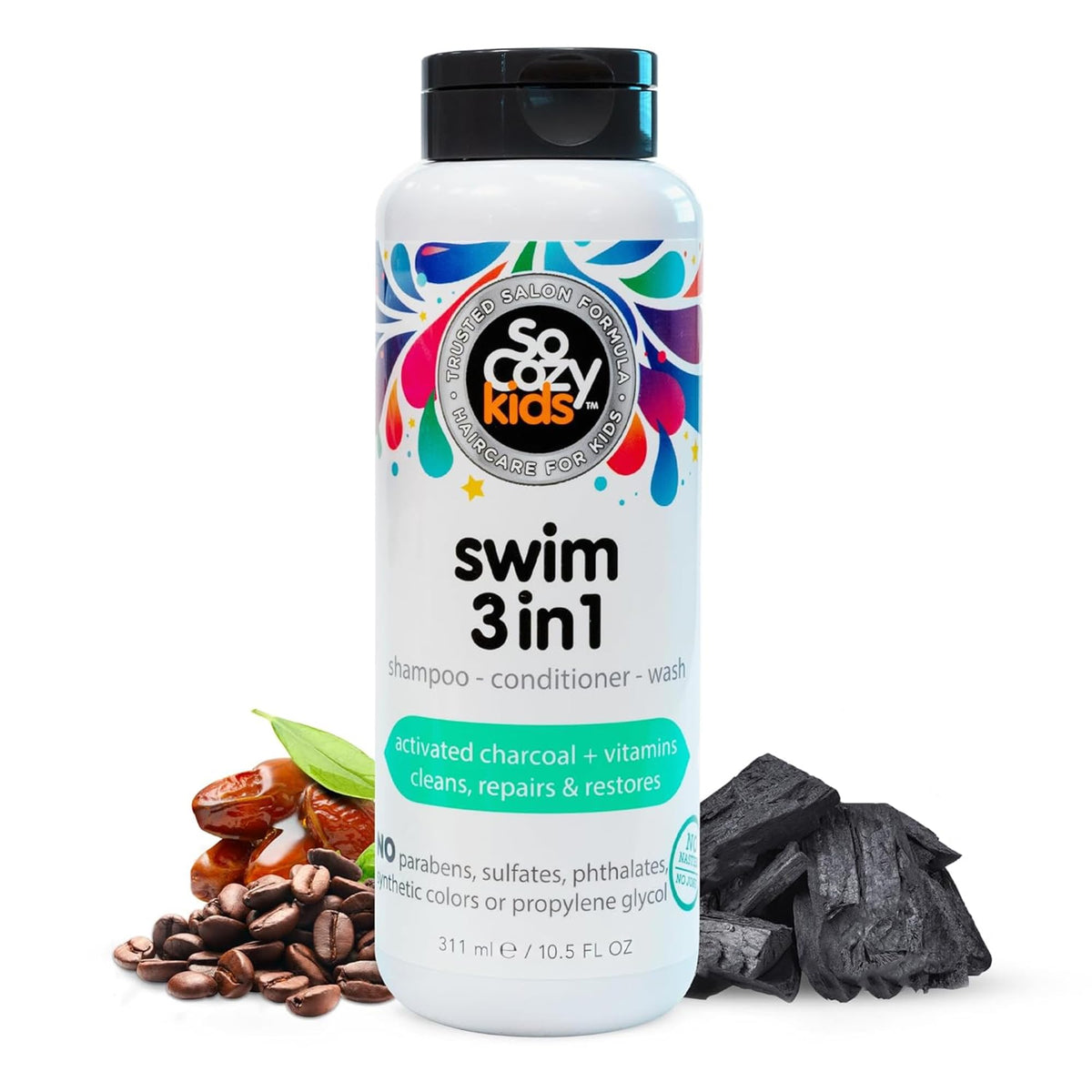 Flacon de SO COZY Shampooing, Après-Shampoing et Gel Douche 3-en-1 pour enfants