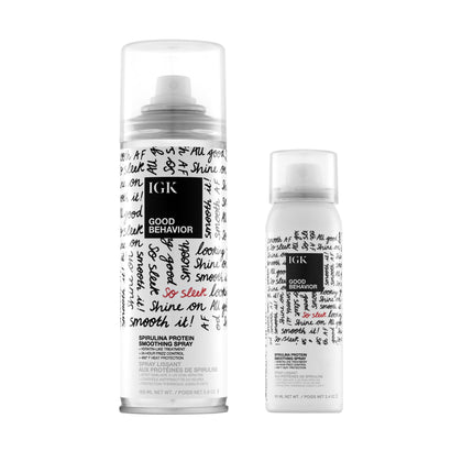 Flacon de spray lissant IGK Good Behavior 5,6 Oz avec étiquette