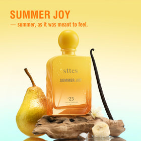 Flacon de Sttes Eau de Parfum #23 Summer Joy sur fond tropical