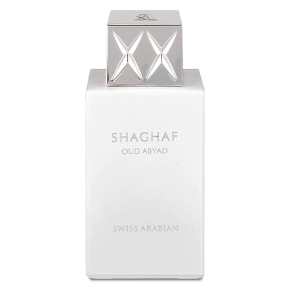 Flacon de Swiss Arabian Shaghaf Oud Abyad 75ml avec bouchon doré