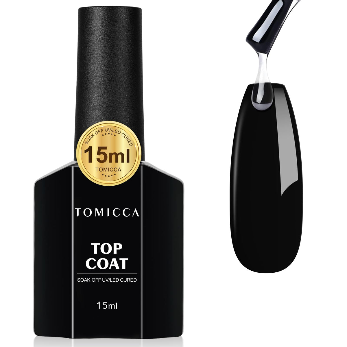 Flacon de TOMICCA Top Coat Brillant 15ml vue avant