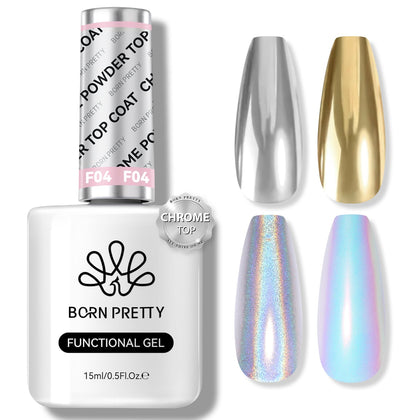 Flacon de Top Gel Born Pretty 15ml pour Poudre Chromée