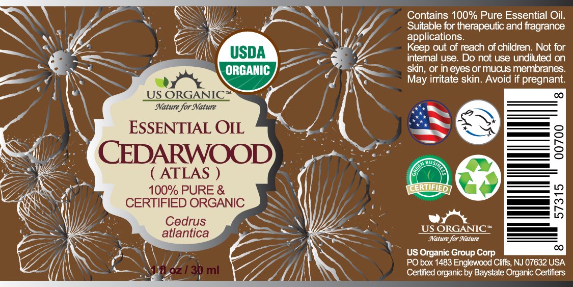 Flacon de US Organic Huile Essentielle de Cèdre 30 ml avec étiquette