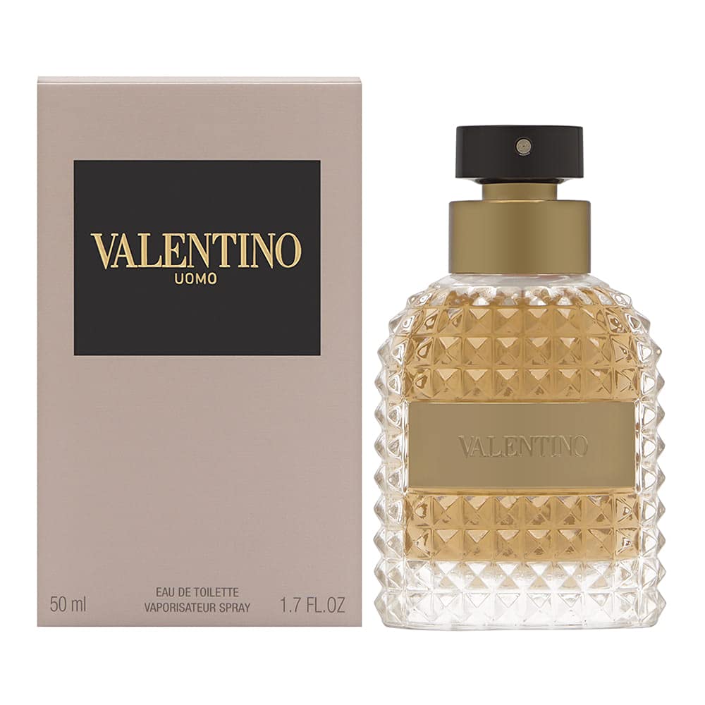 Flacon de Valentino Uomo Eau de Toilette 50ml vue de face avec étiquette