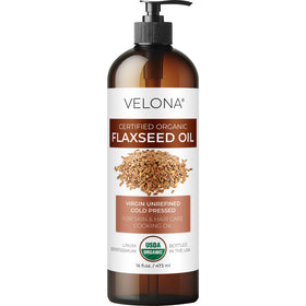 flacon de velona huile de graines de lin bio 16 fl oz avec pompe
