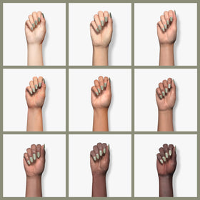 Flacon de vernis à ongles essie khaki naturel sur une table