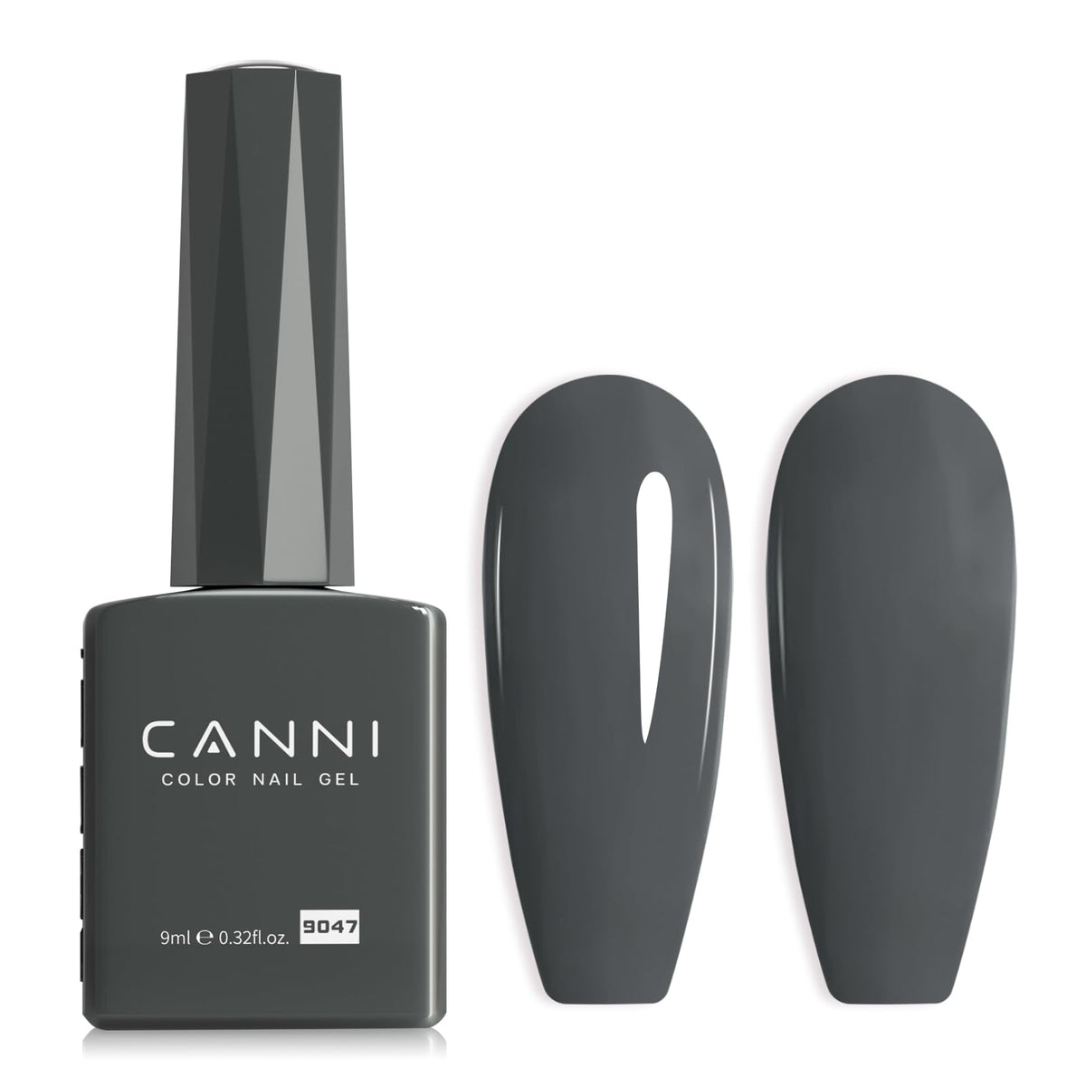 Flacon de vernis à ongles gel gris foncé CANNI vue de face