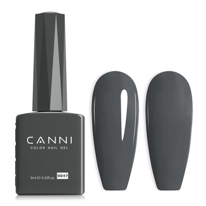 Flacon de vernis à ongles gel gris foncé CANNI vue de face