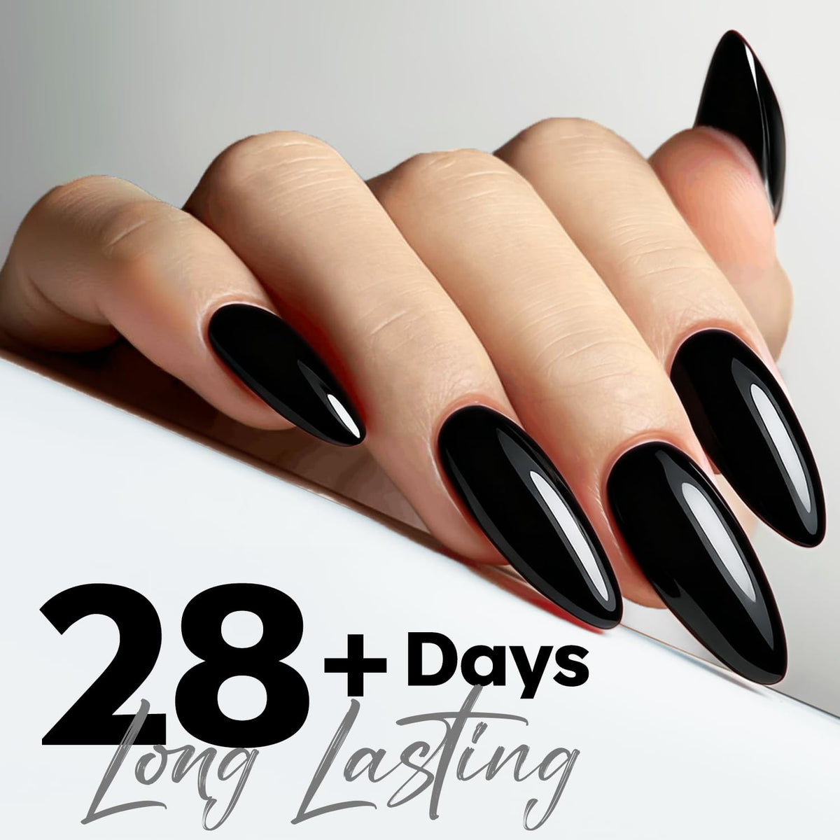 Flacon de vernis à ongles gel noir modelones avec étiquette