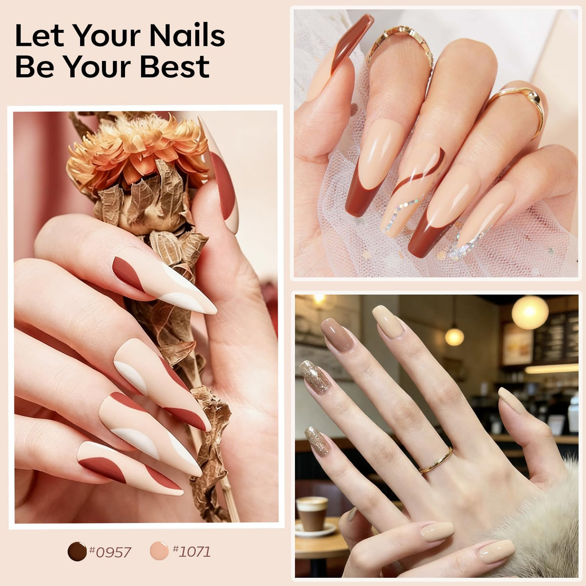 Flacon de vernis à ongles gel nude 7 ml couleur khaki