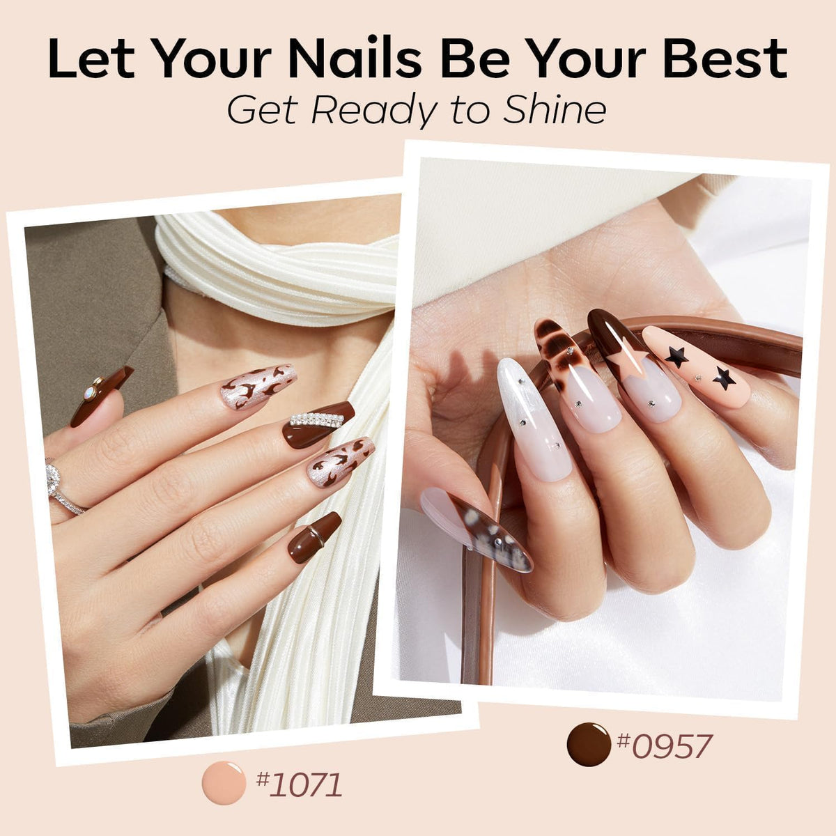 Flacon de vernis à ongles gel nude 7 ml couleur marron