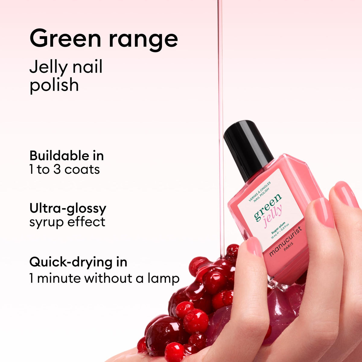 Flacon de vernis à ongles Manucurist Sugar Plum avec étiquette visible