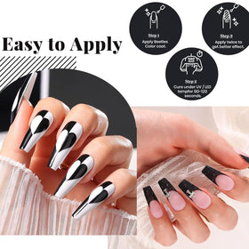Flacon de vernis à ongles noir beetles 15ml avec étiquette