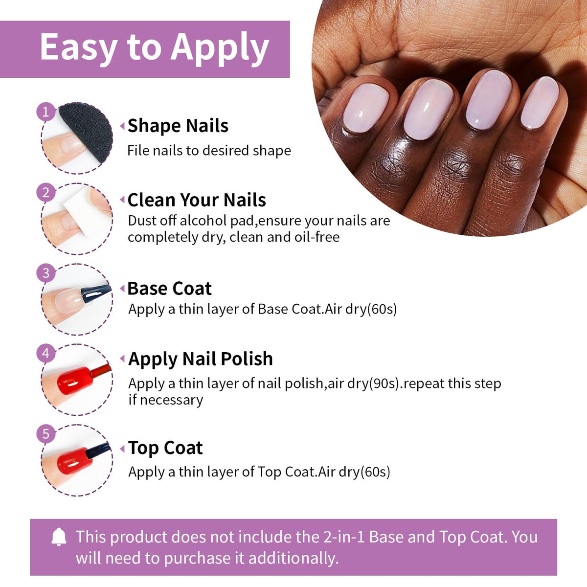 Flacon de vernis à ongles nude OpenLive, couleur blanc