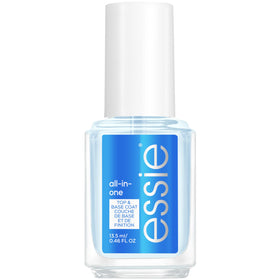 Flacon de vernis essie avec bouchon noir et étiquette claire