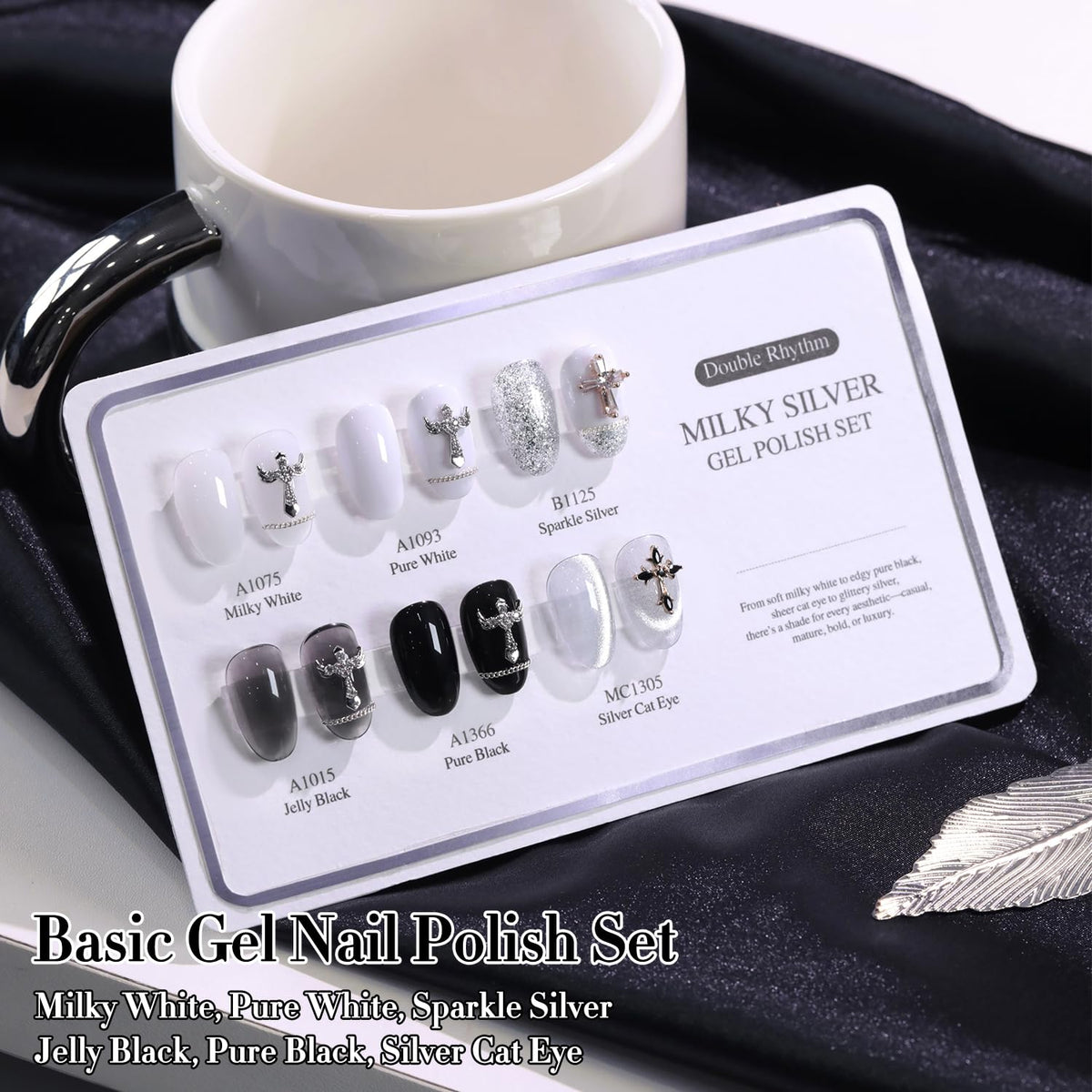 Flacon de vernis gel blanc laiteux du set Double Rhythm
