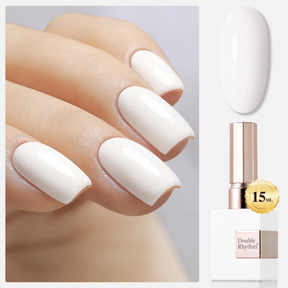 Flacon de vernis gel Double Rhythm 15ML blanc chaud vue de face