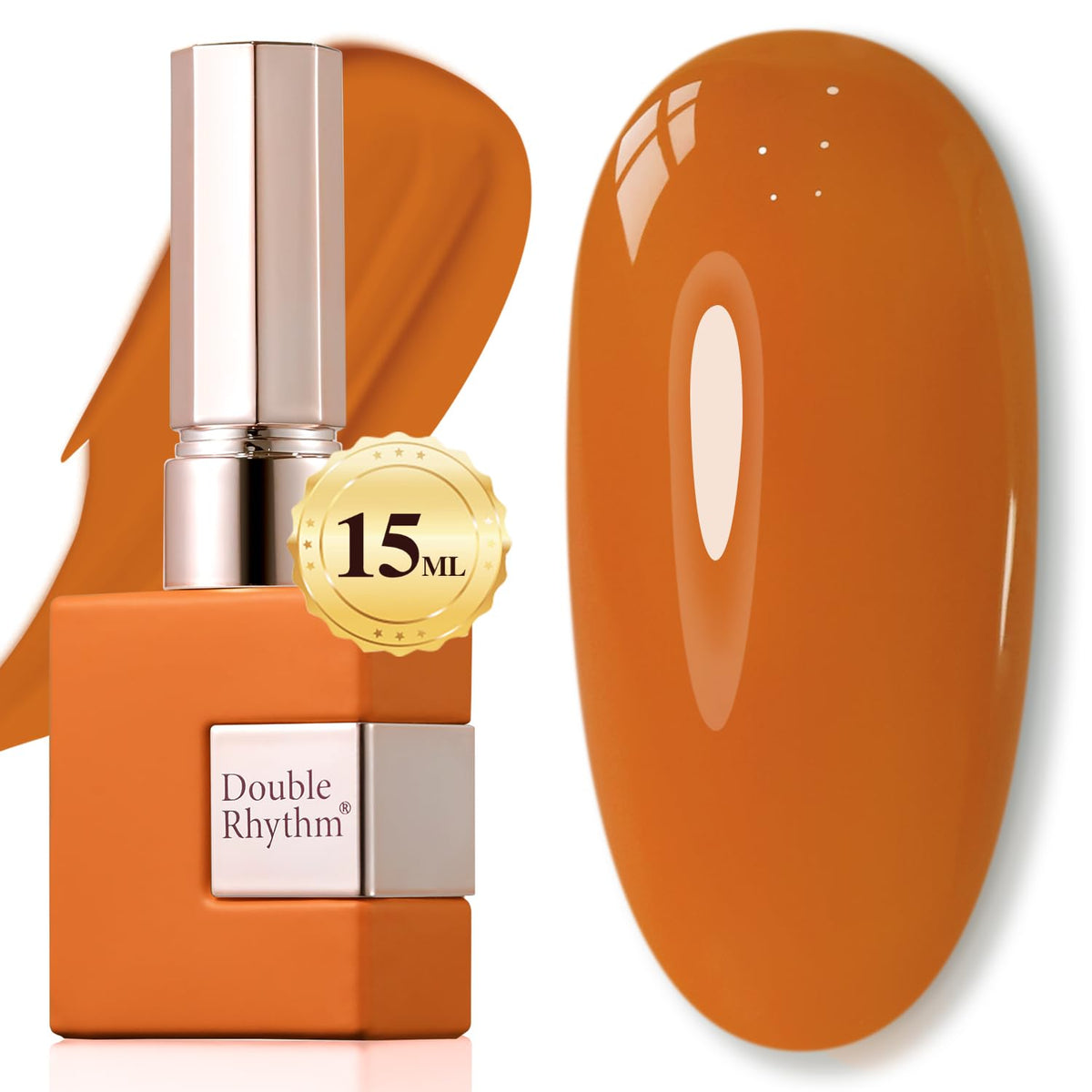 Flacon de vernis gel Double Rhythm 15ml Deep Ginger Yellow vue de face