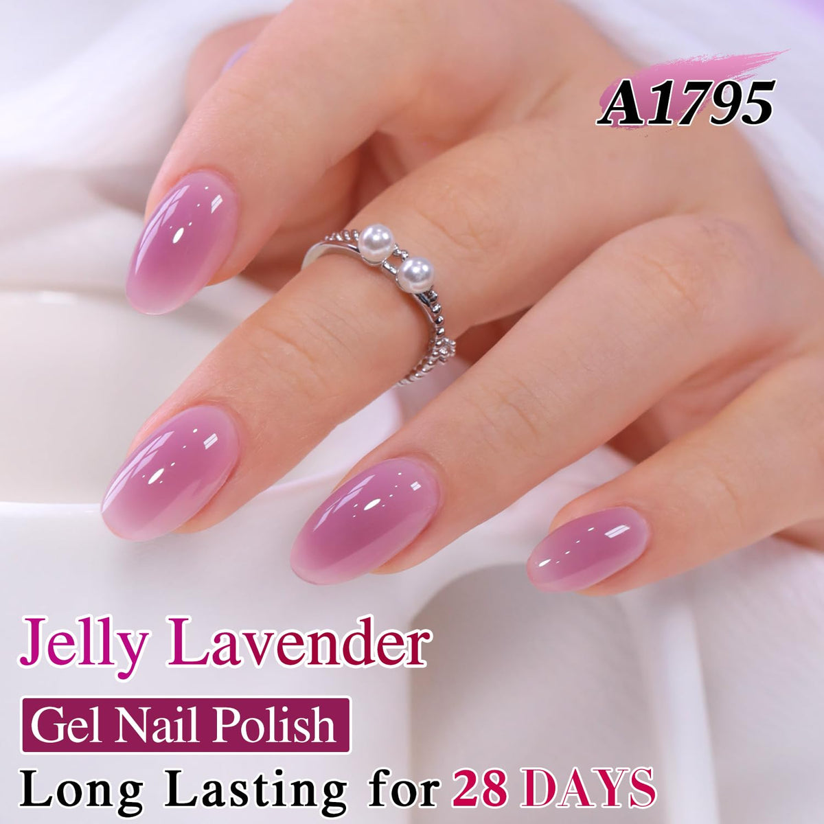 Flacon de vernis gel Double Rhythm 15ml violet clair avec étiquette