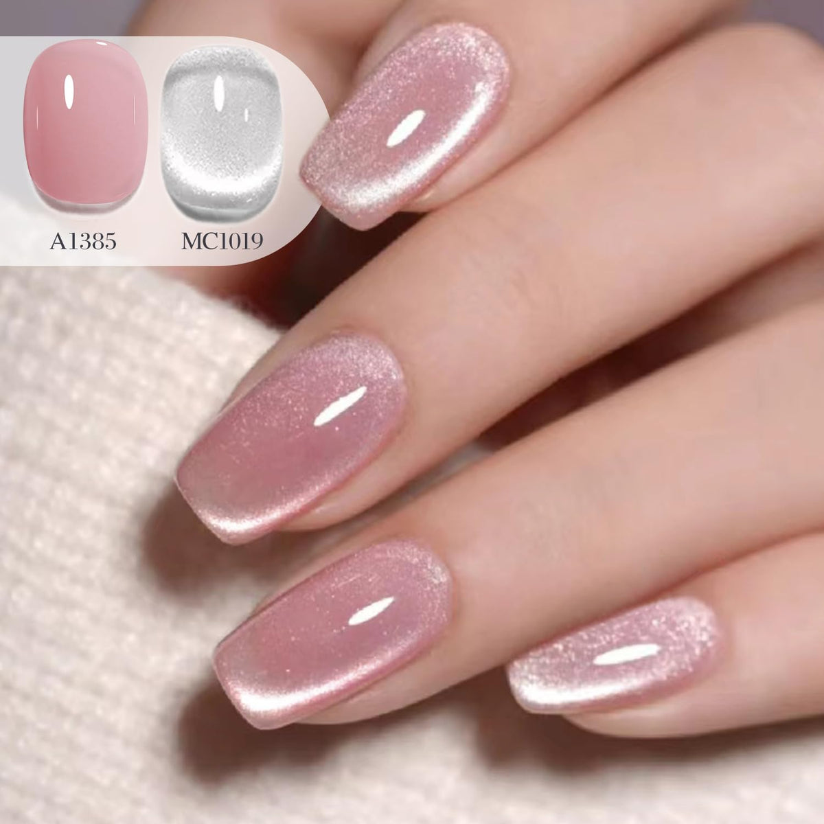 Flacon de vernis gel Double Rhythm devant un fond coloré