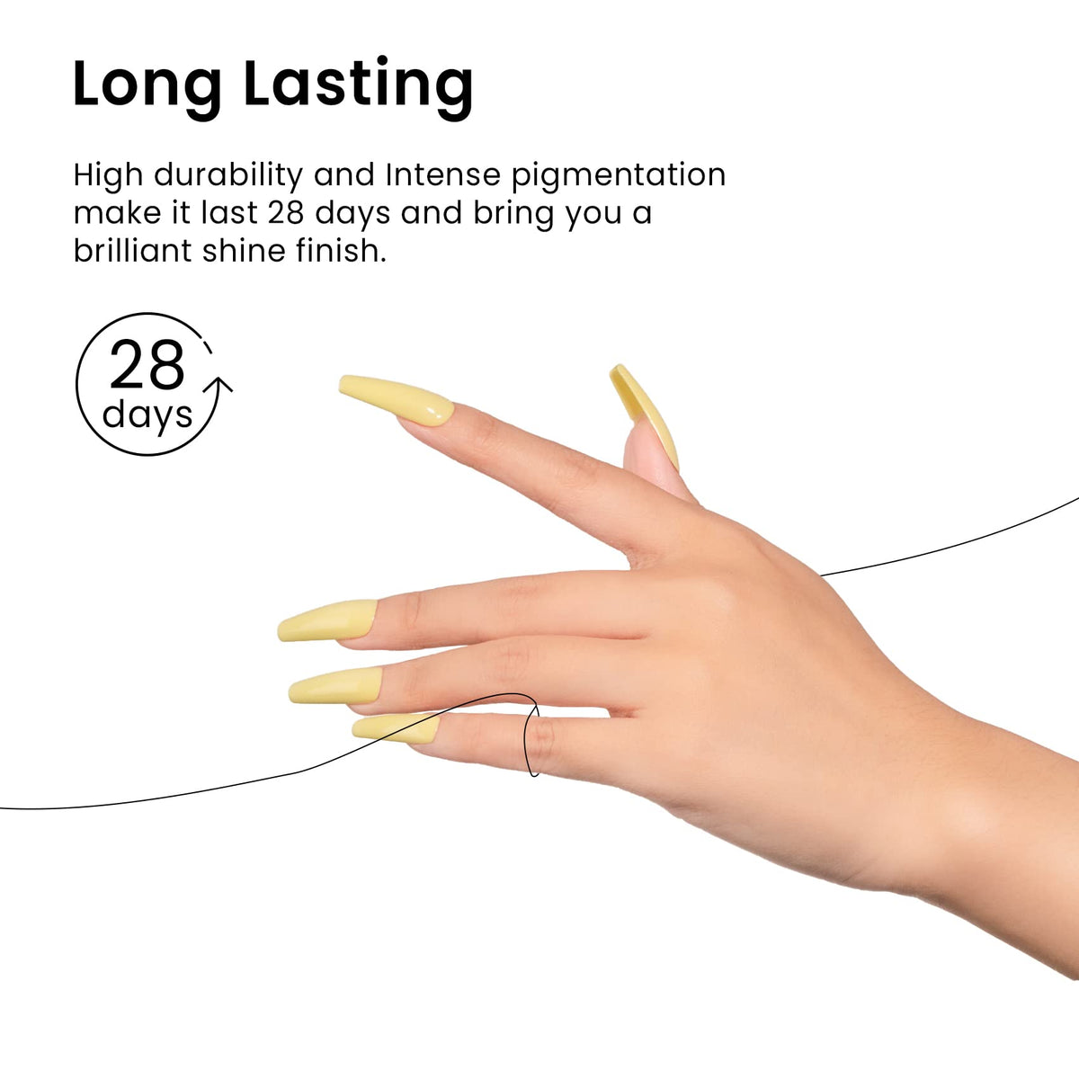 Flacon de vernis gel MAYCHAO jaune pastel sur fond blanc