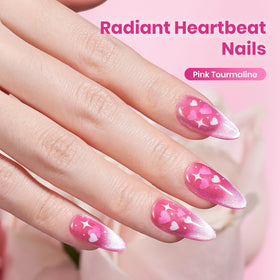 Flacon de vernis gel rose Cat Eye de beetles, vue de côté
