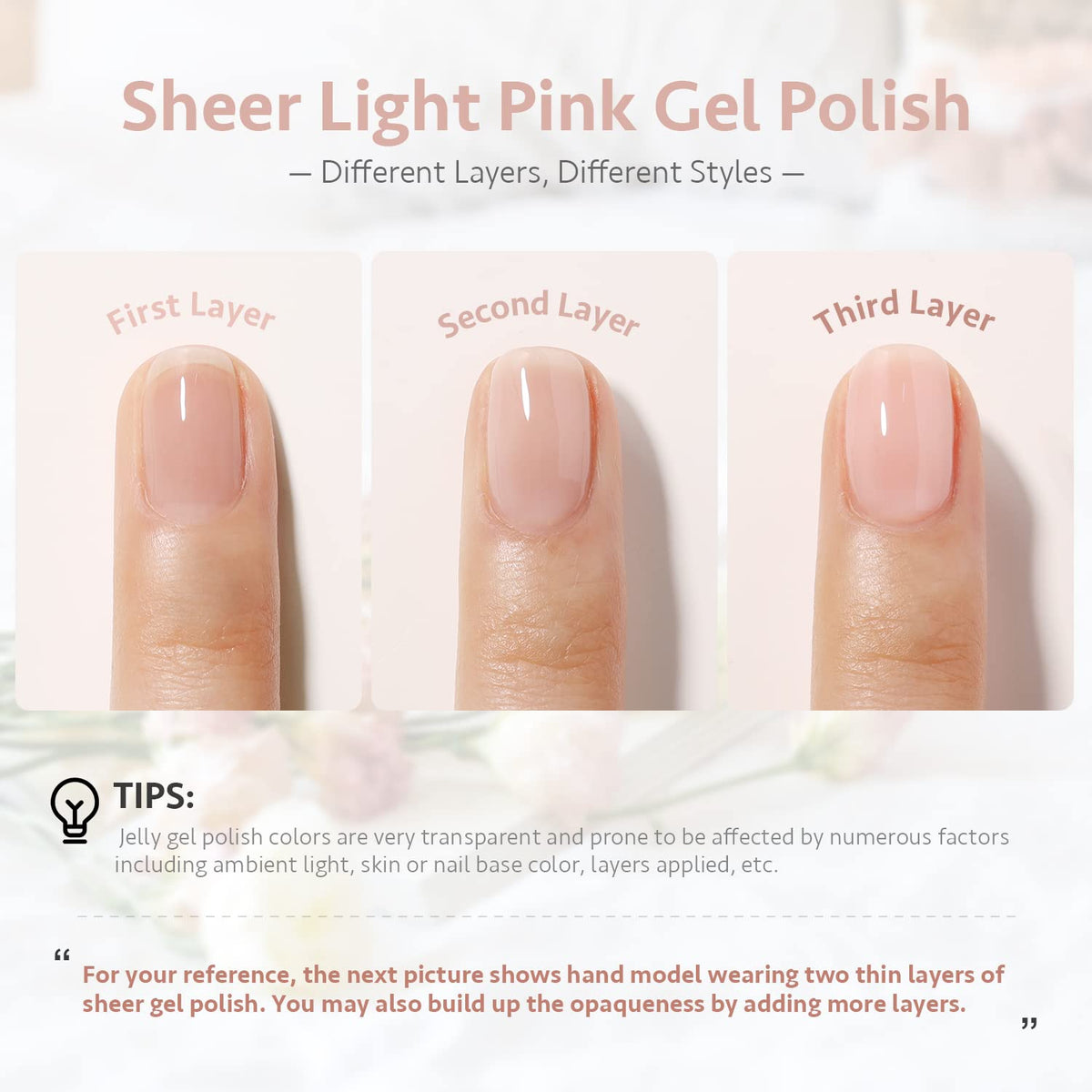 Flacon de vernis gel rose clair GAOY 16ml avec étiquette