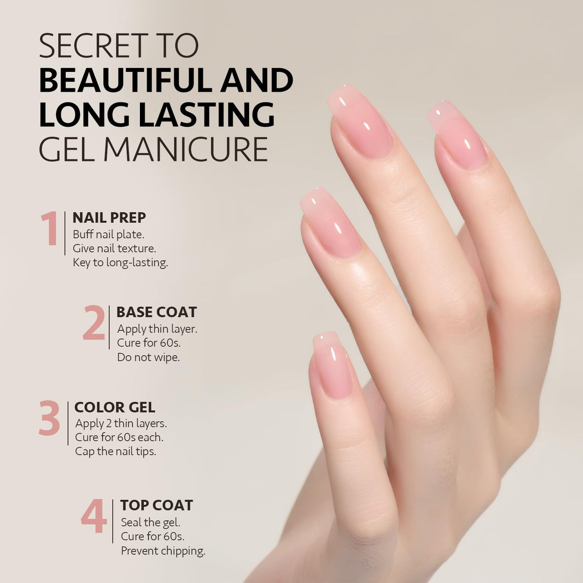 Flacon de vernis gel rose GAOY avec couvercle