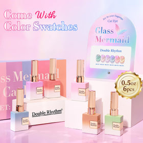 Flacon de vernis gel rose pailleté Double Rhythm
