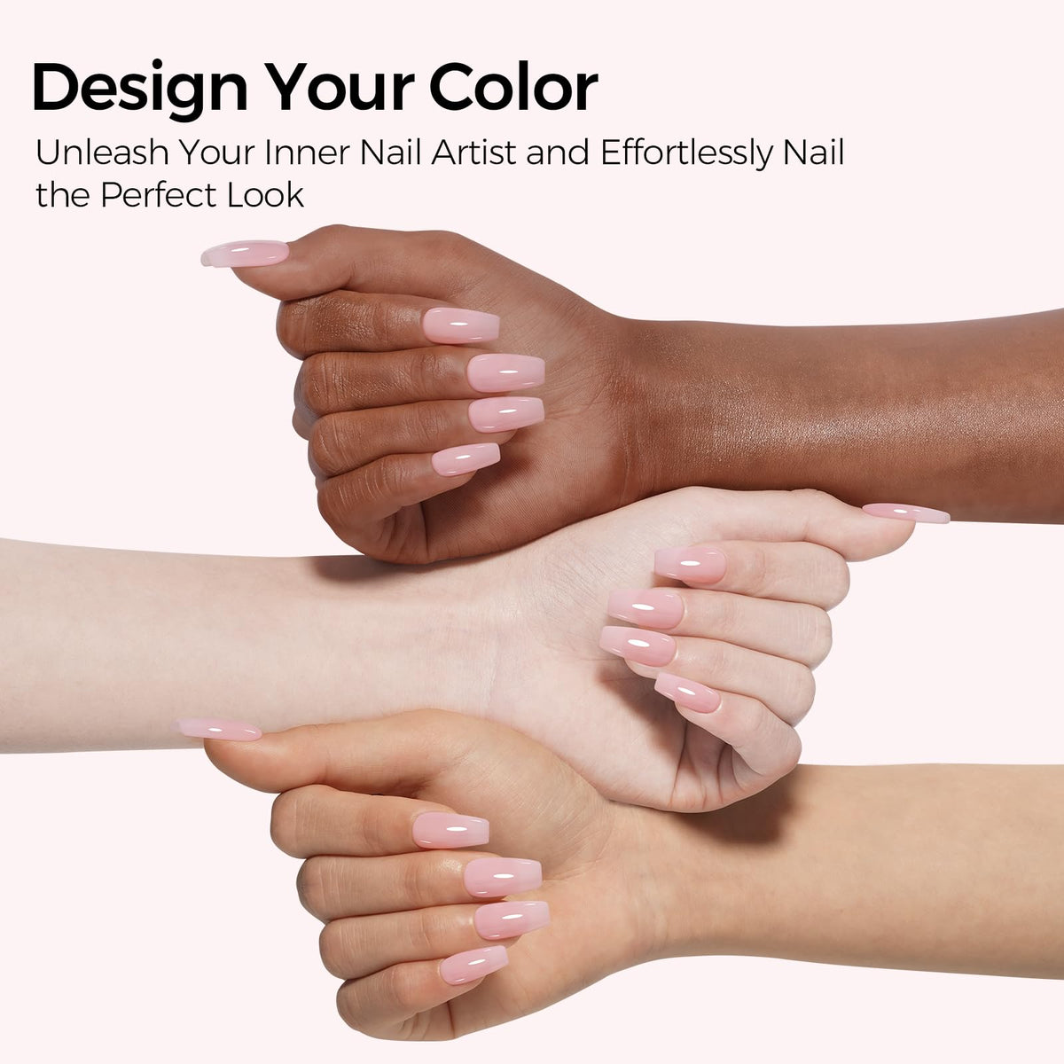 Flacon de vernis gel rose TOMICCA sur fond blanc