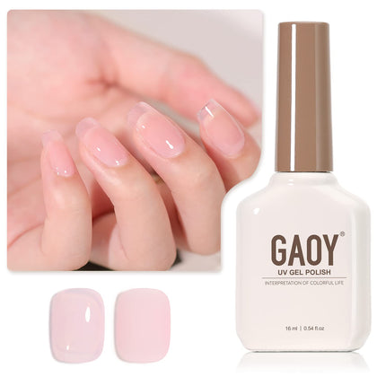 Flacon de vernis gel rose transparent GAOY 16ml