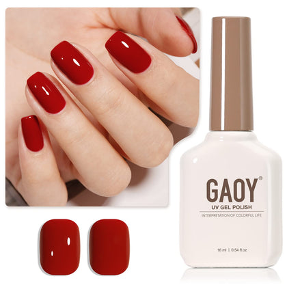 Flacon de vernis gel rouge rubis GAOY de 16ml