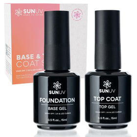 Flacon de vernis gel SUNUV de 15ml, top coat brillant