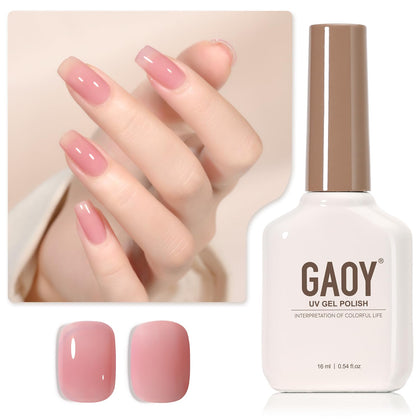 Flacon de vernis gel transparent maroon GAOY 16ml vue de face