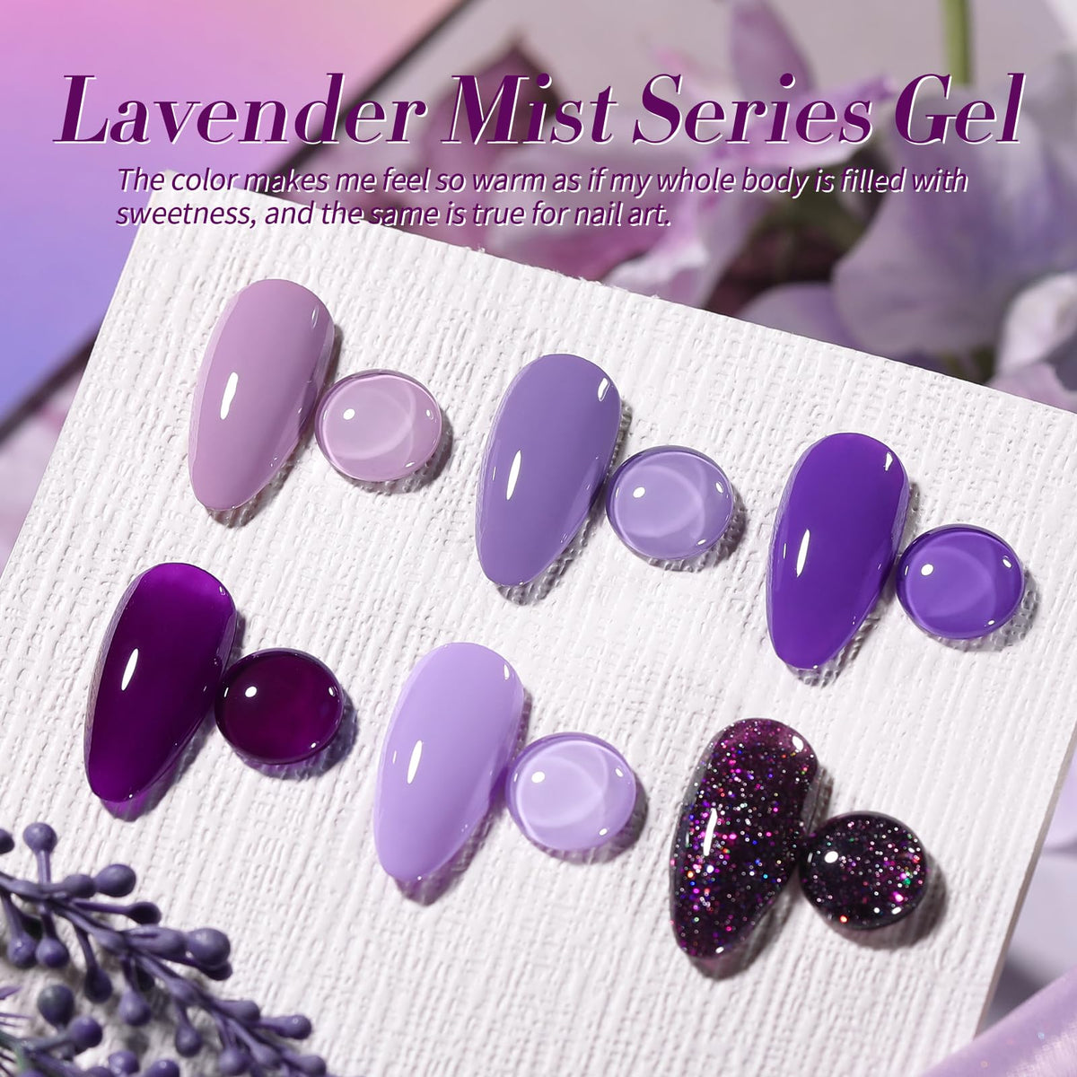 Flacon de vernis gel violet pailleté Born Pretty avec étiquette
