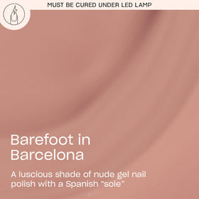 Flacon de vernis OPI GelColor avec étiquette Barefoot in Barcelona