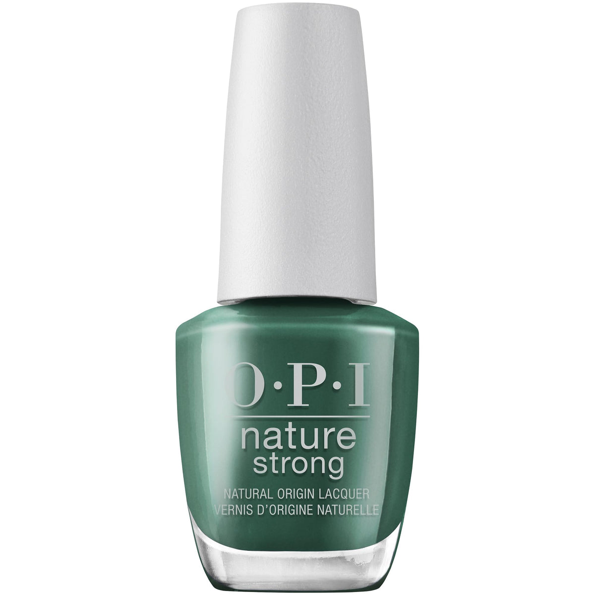 Flacon de vernis OPI Nature Strong vert foncé opaque vue de face