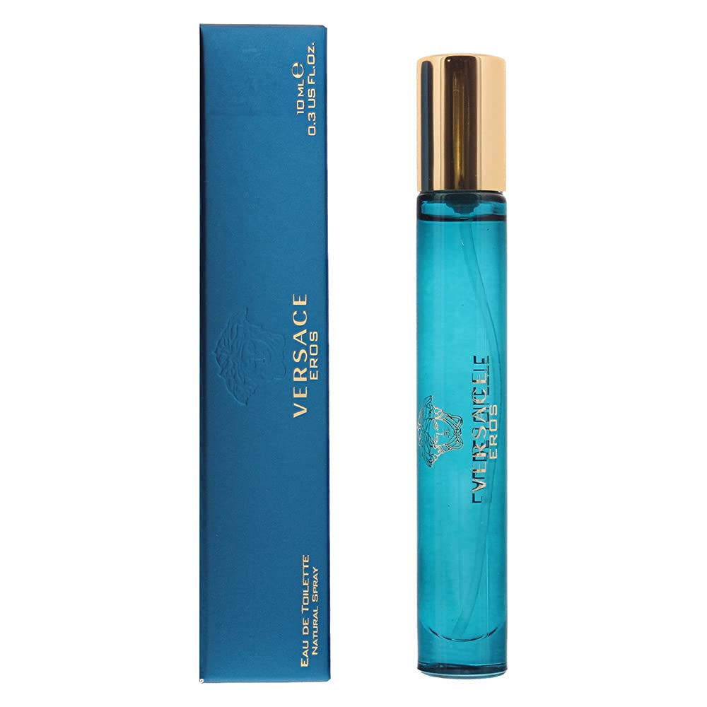 Flacon de Versace Eros Eau de Toilette 0,3 oz pour Homme, design élégant