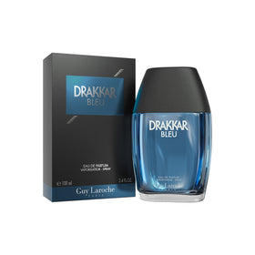 Flacon Drakkar Bleu de Guy Laroche, 100ml, en verre transparent avec parfum bleu