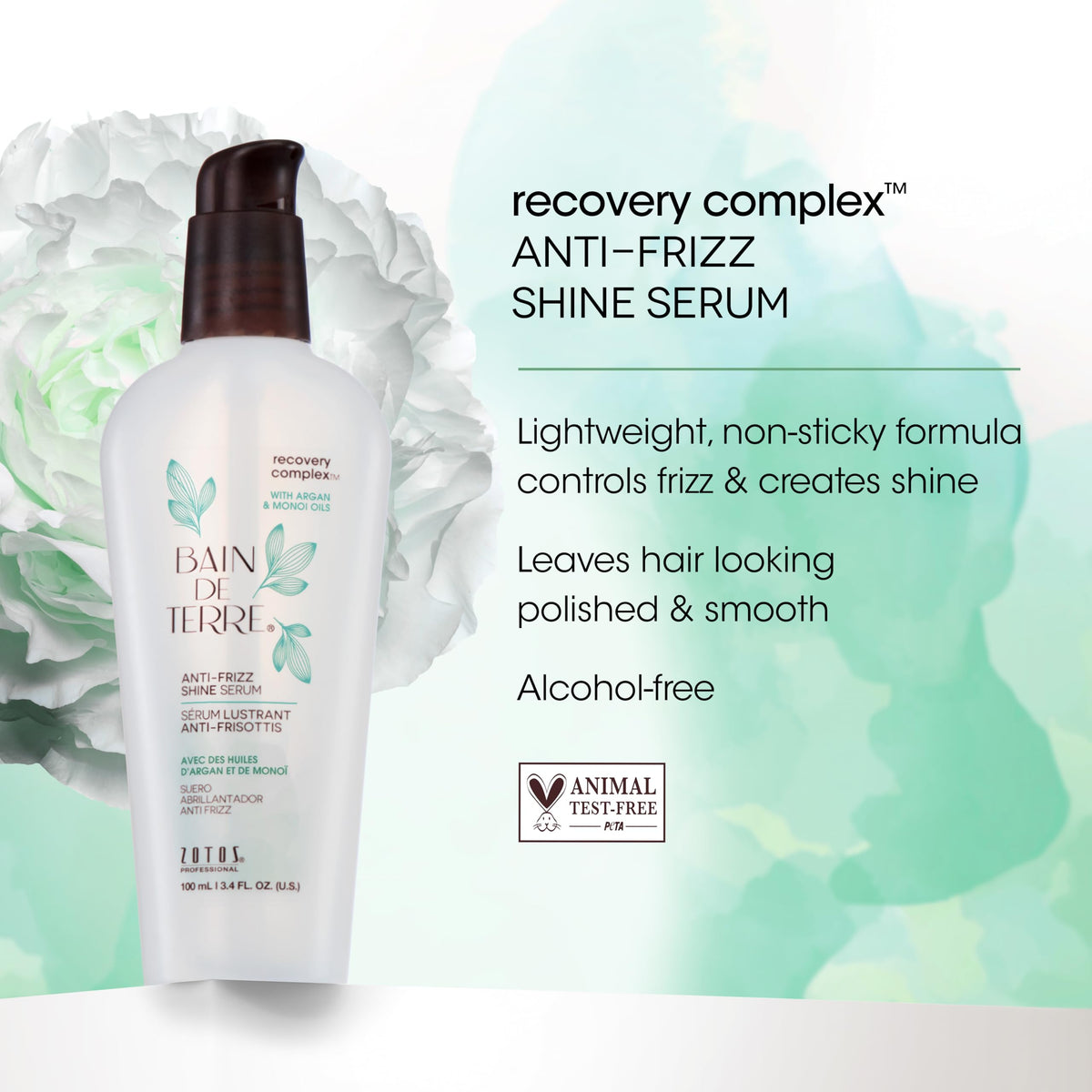 Flacon du sérum Bain de Terre Anti-Frizz 100 ml vu de face