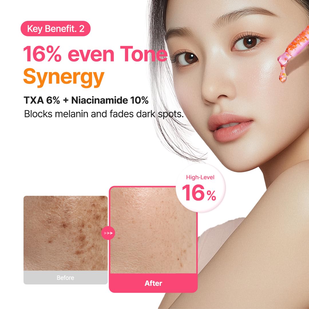 Flacon du sérum PURITO TXA 6% + Niacinamide sur fond blanc