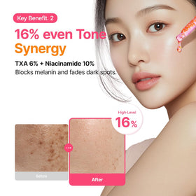 Flacon du sérum PURITO TXA 6% + Niacinamide sur fond blanc