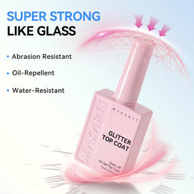 Flacon du top coat pailleté Makartt avec étiquette visible