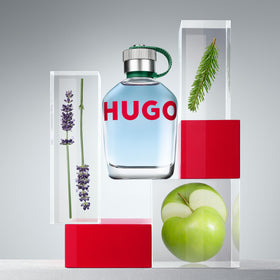 Flacon Eau de Toilette Hugo Boss Hugo Man 200ml sur fond blanc