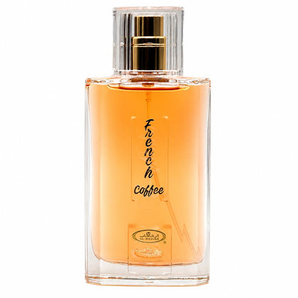 Flacon élégant en métal brun de l'Eau de Parfum French Coffee d'Al-Rehab